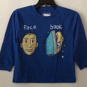 Boys long sleeves face book Tee New